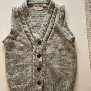 Vintage Fully Fashioned Gray Cable Knit Vest